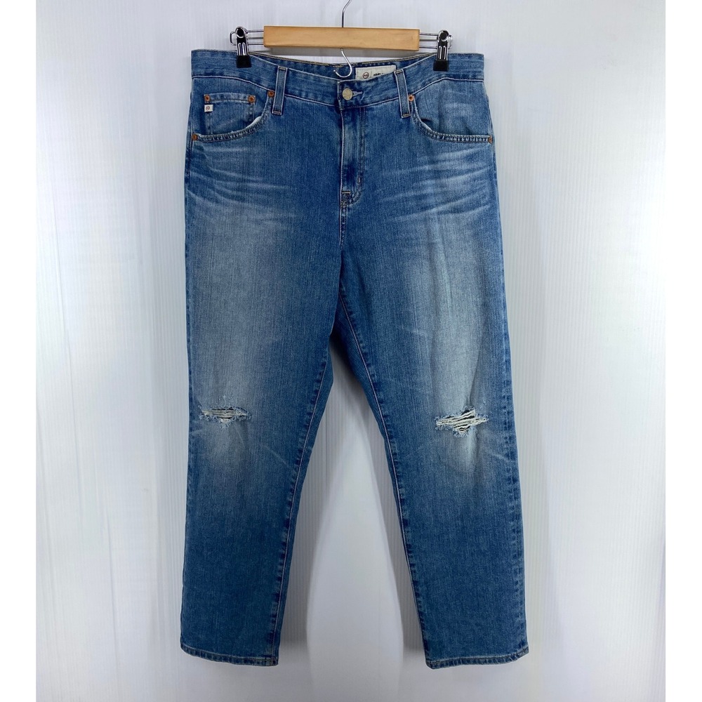 AG-ED Adriano Goldschmied Ex Boyfriend Slouchy Slim Blue Denim Jeans Womens 32